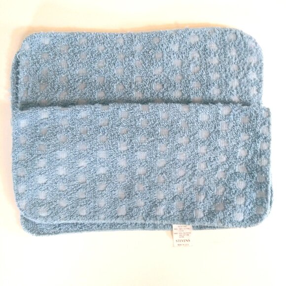 Vintage 1980s Stevens Solid Blue Washcloth 2 Count Bath Home Accents - Picture 1 of 5
